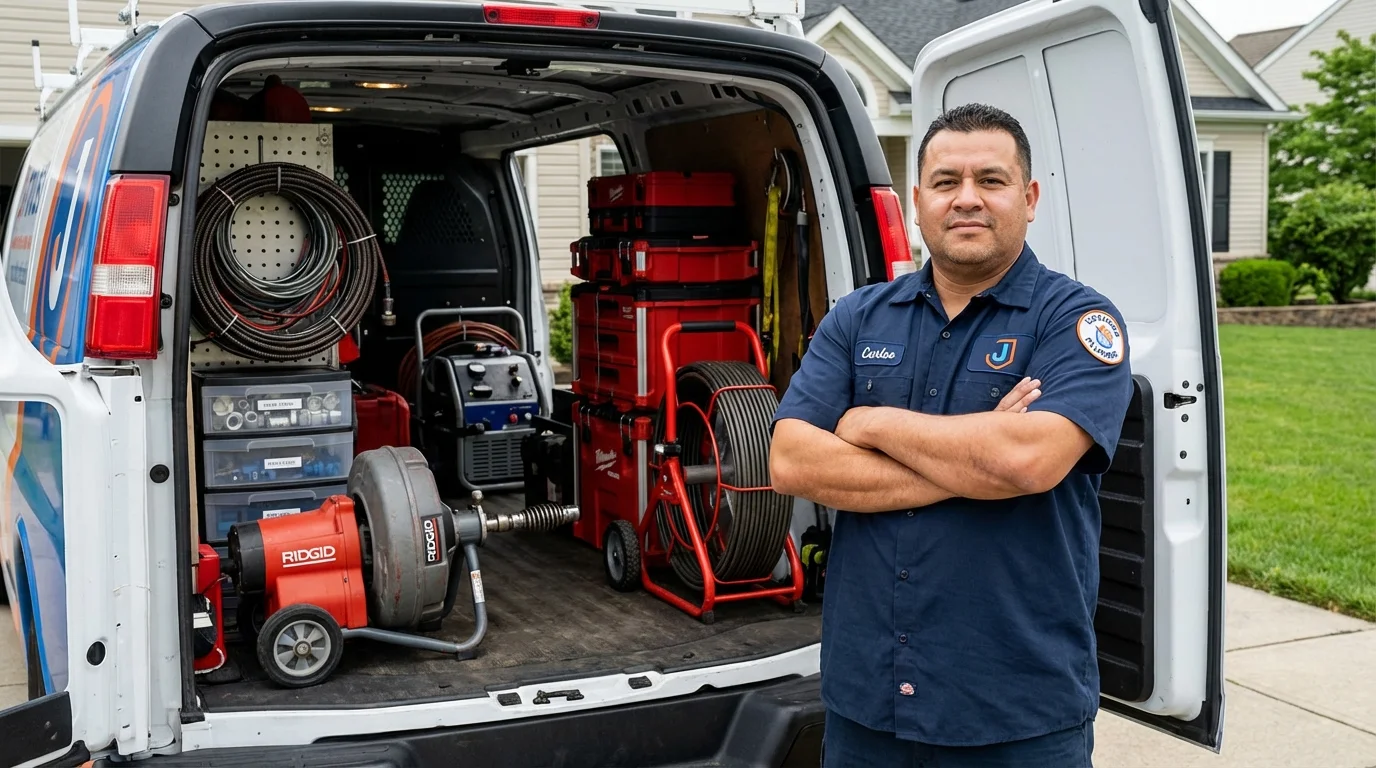 Professional drain cleaning equipment and Johns Plumbing LLC plumber in Jordan