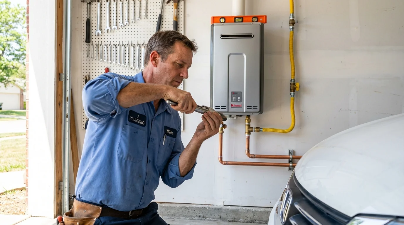 Tankless water heater installation by a Johns Plumbing LLC plumber in Jordan